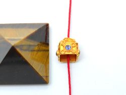Handmade 18K Solid  Yellow Gold Beads in Square Dome Shape , 11.5X11mm   - SGTAN-0747, Sold By 1 Pcs.