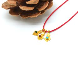 Fancy 18k Solid Gold Charm Pendant With 5X11mm Size   - SGTAN-0768 Sold by 2 Pcs 