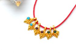  18k Solid Gold Charm Pendant With Fancy Shape - 5X8mm Size  - SGTAN-0769 Sold by 2 Pcs 