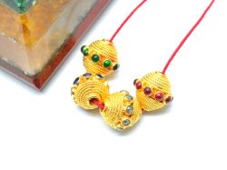  18K Solid Gold Beads in Oval Shape  With 11.5X12mm  Size   - SGTAN-0803, Sold By 1 Pcs.