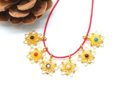 Handmade 18K Solid Gold Charm Pendant  in Stare Shape With 13X12mm  Size   - SGTAN-0806, Sold By 1 Pcs.