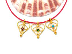  18K Solid Gold Pendant in Heart  Shape With 16X11 mm Size   - SGTAN-0809, Sold By 1 Pcs.