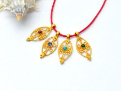Handmade 18K Solid Gold Charm pendant  in 17X7mm Size   - SGTAN-0813, Sold By 1 Pcs.
