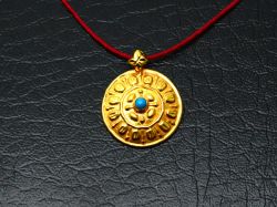 Handmade 18K Solid Gold Pendant - Round in Shape, 21X17X5mm    - SGTAN-0819, Sold By 1 Pcs.