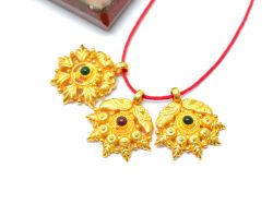 18K Solid Gold Charm in Flower Shape With 19X17.5mm Size - SGTAN-0842, Sold By 1 Pcs.