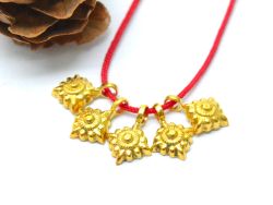  Beautiful 18K Solid Gold Charm Pendant With 17X16X3 mm in Flower Shape - SGTAN-0856, Sold by 2 Pcs.
