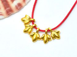 Beautiful  18k Solid Gold Charm Pendant - Flower in Shape , 8X6X2 mm Size - SGTAN-0864 Sold by 2 Pcs 