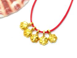  Handmade 18k Solid Gold Charm Pendant - Flower in Shape , 8X5X1.5mm - SGTAN-0869 Sold by 2 Pcs