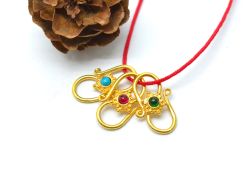  Stunning 18K Solid Gold Charm S-Clasp Pendant With 15X8.5X3.5mm Size - SGTAN-0888, Sold By 1 Pcs.