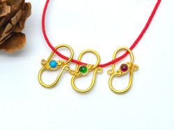 Stunning 18k Yellow Gold S- Clasp Studded With Hydro Stones. Beautiful Handmade S- Clasp Lock . Sold by 1pcs