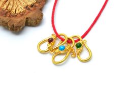 Amazing 18K Yellow Gold Handmade S-Clasp With Hydro stones. Beautiful S-Clasp Lock Studded With Stones in .Sold by 1 pcs