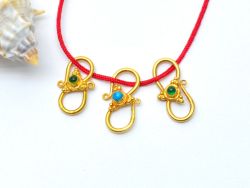 Gorgeous 18k Solid Yellow S-Clasp Lock Studded With Hydro Stones. Amazingly Handcrafted S-Clasp, Sold By 1pcs