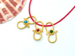 18K Handmade Solid Yellow Gold S- Clasp Studded With Hydro Stones. Amazingly Crafted S- Clasp Lock , Sold By 1pcs