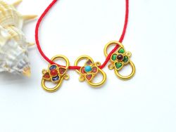 Beautiful 18k Solid Yellow Gold S-Clasp With Hydro Stones. Handmade And Very Lightweight. Sold By 1 pcs