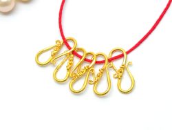 Gorgeous 18k Solid Yellow S-Clasp Lock. 15X7X12mm Amazingly Handcrafted S-Clasp in 18k Solid Gold in Shiny Finish, Sold By 1pcs