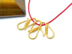 18K Handmade Solid Yellow Gold S- Clasp in Shiny Finish. 15X7mm Amazingly Crafted S- Clasp Lock in 18k Solid Gold, Sold By 1pcs