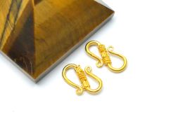 18K Gold Findings & Clasps Heart shape 12X6.5X2 Lock Plain, Sold By 1 Pc.