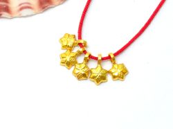  Handmade 18k Solid Gold Charm Pendant in Flower Shape With 4.5X8mm - SGTAN-0966 Sold By 2 Pcs 