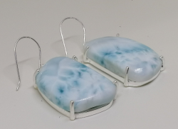 925 Silver Earrings Jewellery Studded With Caribbean and Ocean