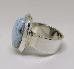 Handmade 925 Silver Ring With Larimar Stone, Sold By 1 Pcs  