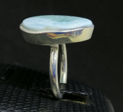  925 Sterling Silver Ring - Natural Larimar