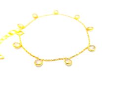 925 Sterling Gold Plated Rose Chalcedony Bracelet, 17cm+3cm  
