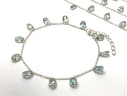 Handmade 925 Sterling Silver Bracelet With Apatite - 4mm Size, sold By 1pcs  