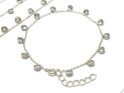 Amazing 925 Sterling Silver Bracelet in Crystals Stone With 4mm Size - 17cm+3cm Silver Bracelet