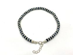 925 Sterling Silver Bracelet Studded With Black Spinel Coated 