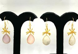 Beautiful 925 Sterling Silver Earring With Ruby Stone in 4.3Cm, Sold By 1 Pair  