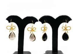 Handmade 925 sterling Gold Earrings in 4.2cm Size  