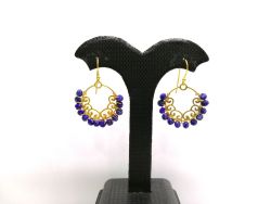 Beautiful Handmade 925 Sterling Silver Earring - Natural Labradorite, Amethyst,Cornelian(3.4cm)