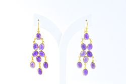 Beautiful 925 Sterling Silver Earring With Amethyst Stone in 5.4cm, Sold By 1Pair  